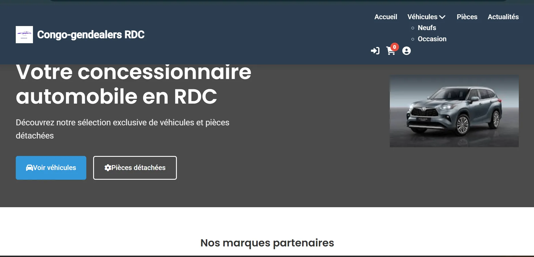 Gendealers — Site vitrine de vente de véhicules